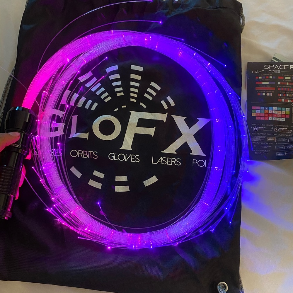 GLOFX rave light up space fiber whip
